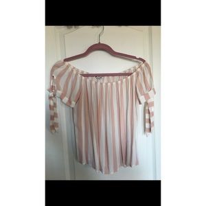 Off the shoulder stripped top
